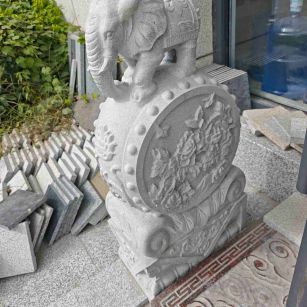 湘潭芝麻白抱鼓石 庭院抱鼓石