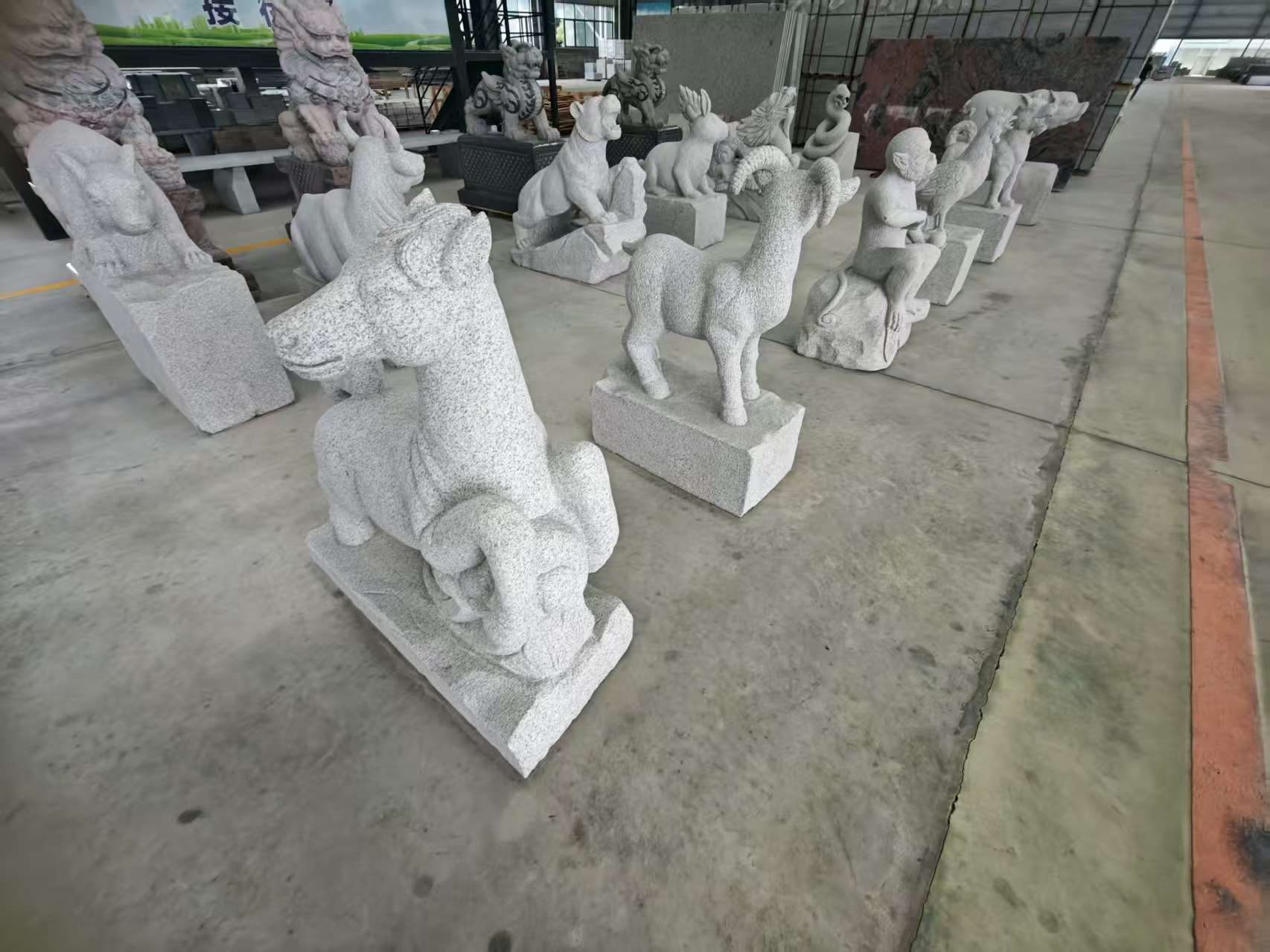 湘潭芝麻白雕刻 十二生肖 异形雕刻