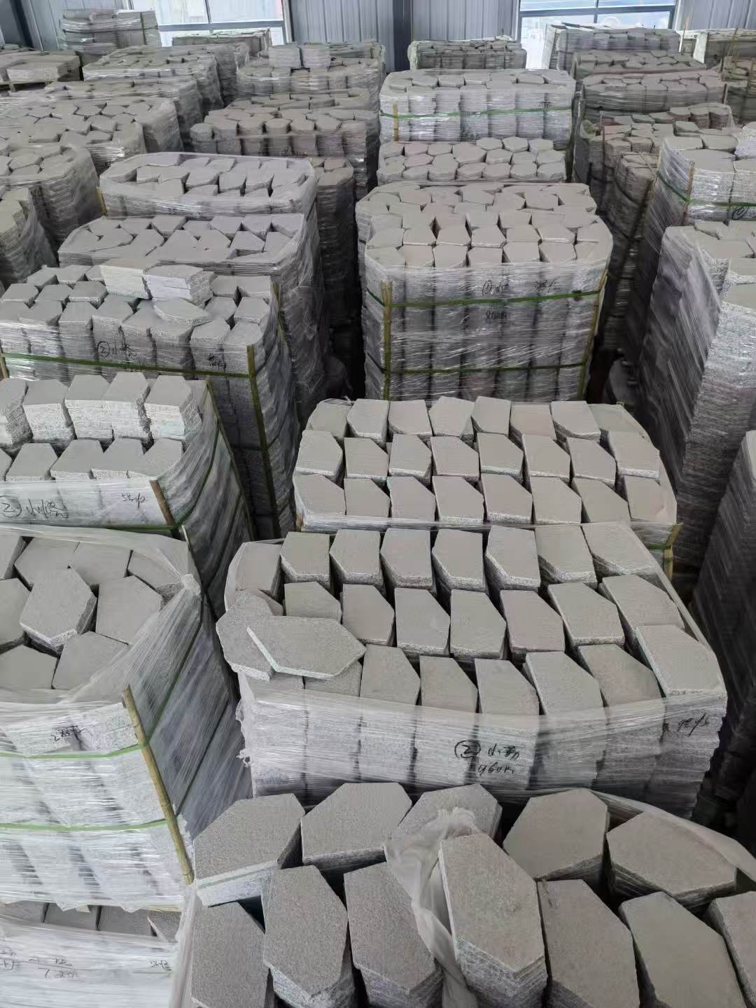 湘潭芝麻白石材冰裂纹，碎拼。